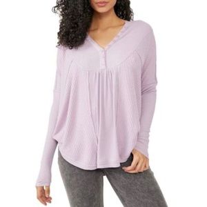 NWT Free People Leo Henley Tee in Fair Orchard - small